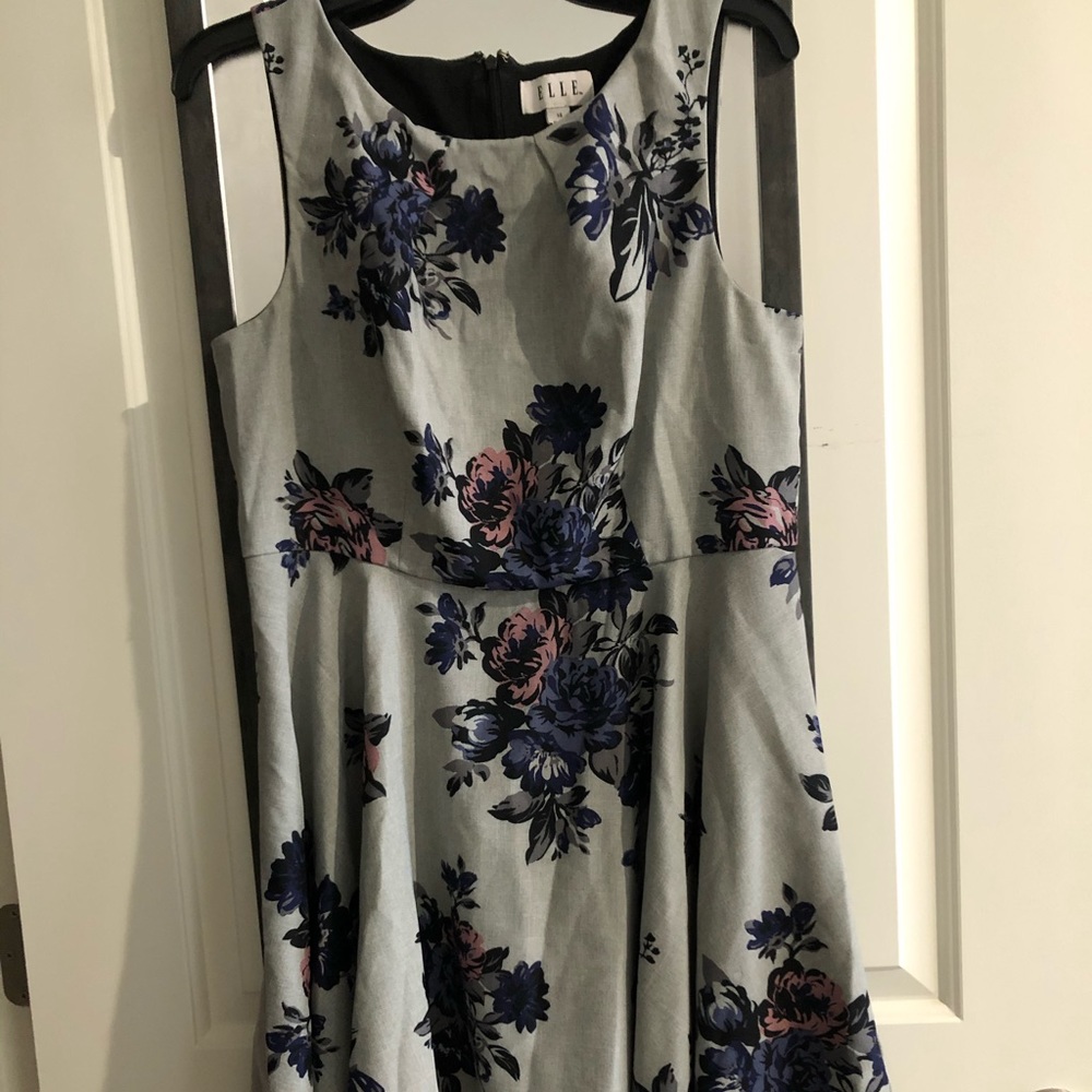 Grey Floral Dress
